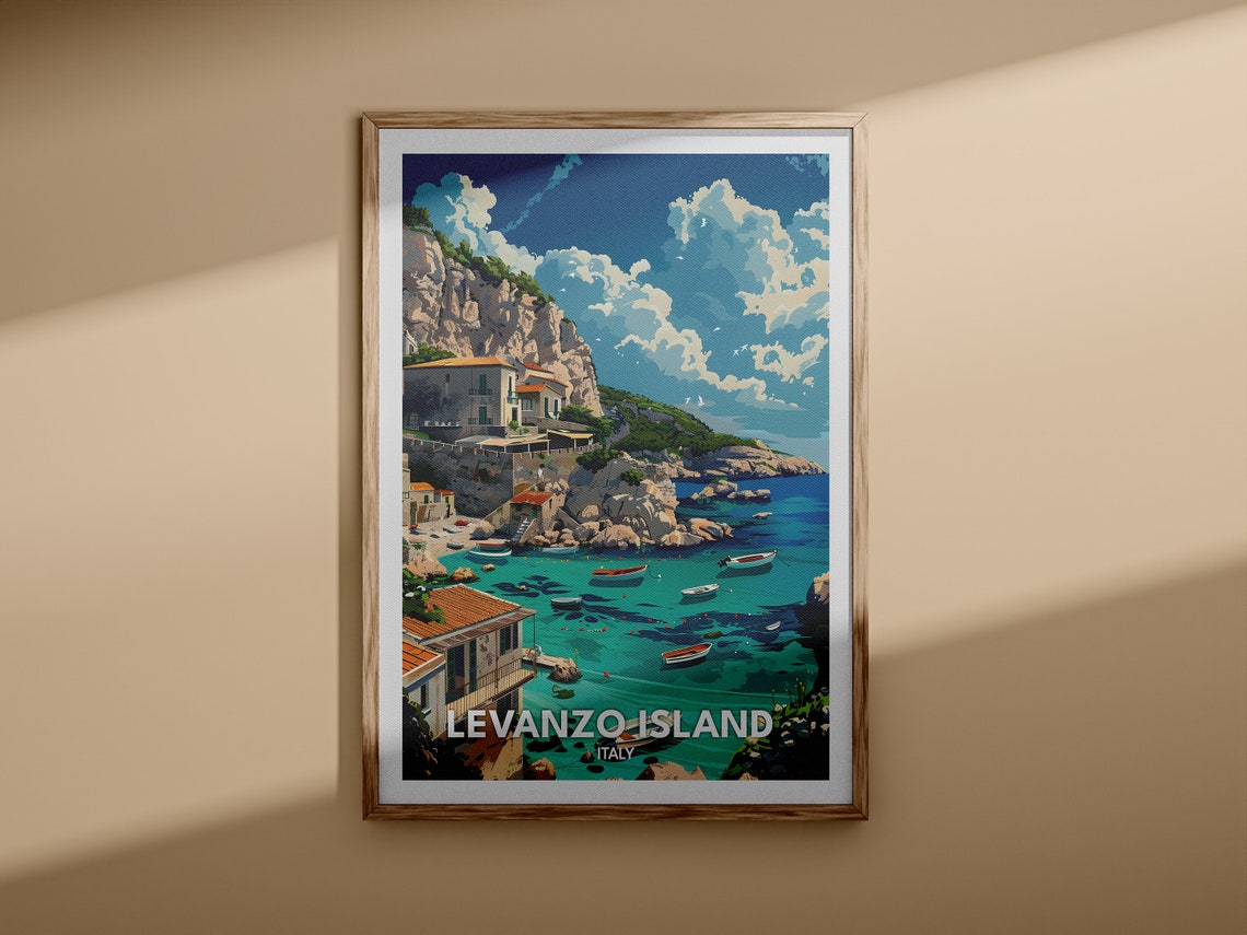 Levanzo Island Italy Cliffside Coastal Village Turquoise Water Poster - Image 3