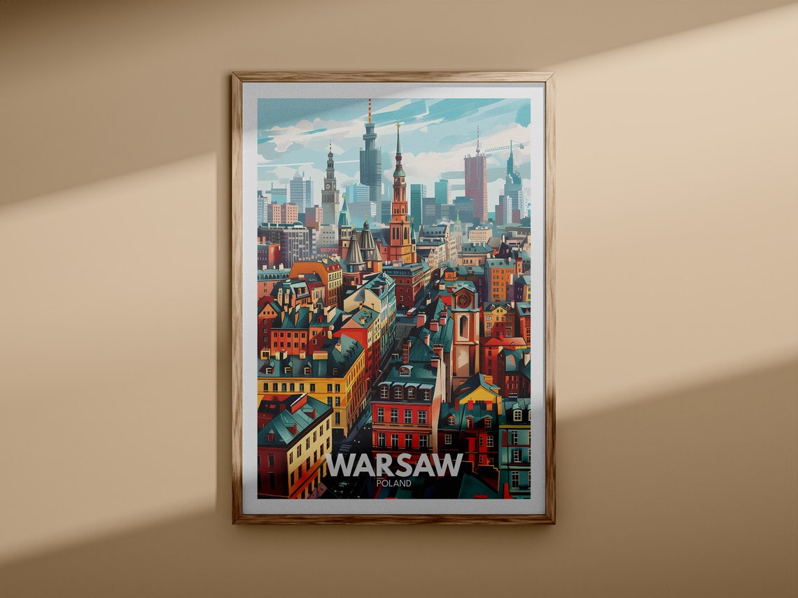 Warsaw Print Warsaw Travel Poster Poland Travel Wall Art Print Housewarming Gift City Wall Decor Poster Art Gifts - Image 3