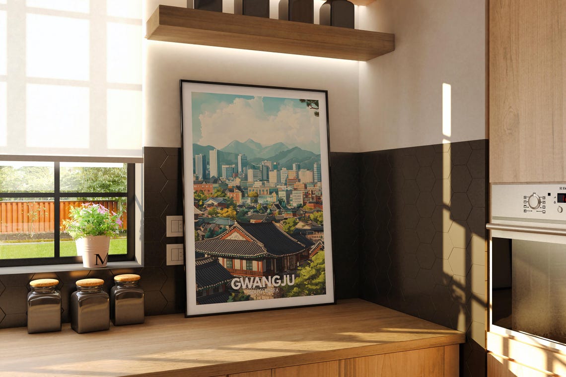 Gwangju Print Gwangju Travel Poster South Korea Wall Art Print South Korea Home Decor Travel Wall Art Decor Unique City Poster - Image 2