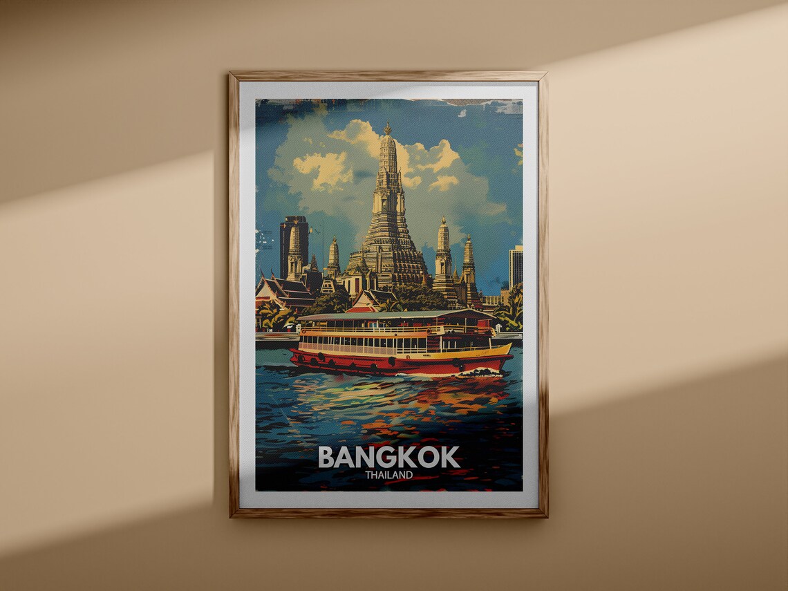 Bangkok Print Bangkok Travel Poster Thailand Wall Art Print Thailand Home Decor Travel Wall Art Decor Unique City Poster - Image 3
