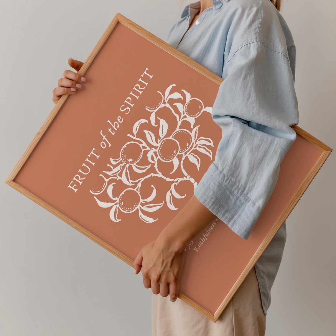 Fruit Of The Spirit Terracotta Vintage Botanical Fruit Bible Verse Poster - Image 4