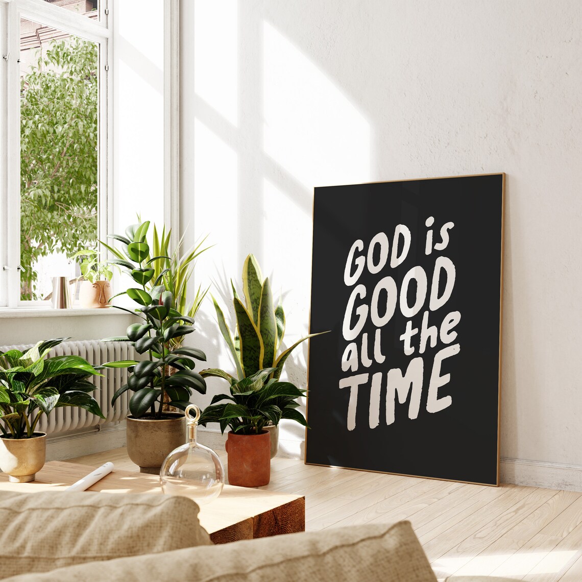 God Is Good All The Time Minimalist Typography Print - Image 4