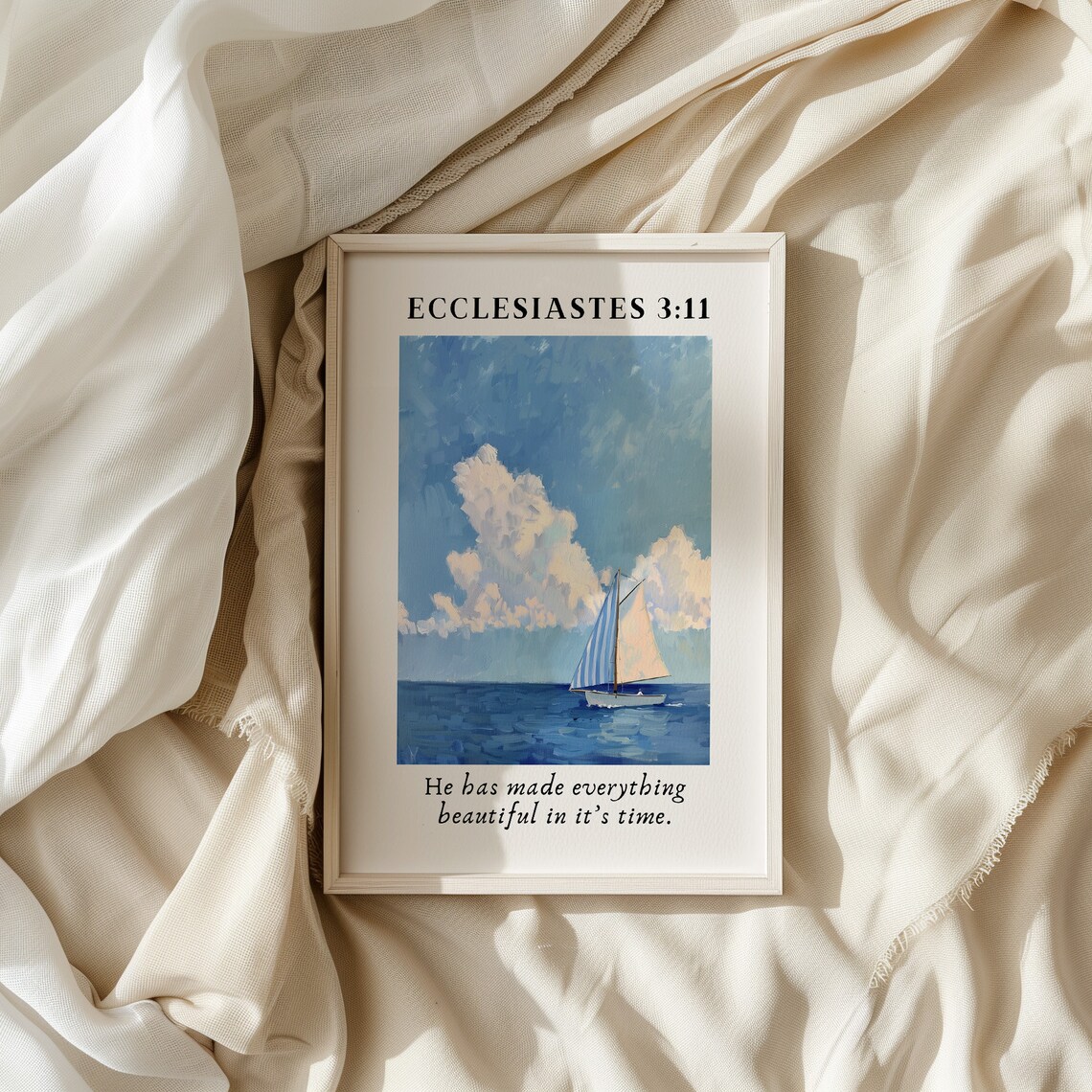 Ecclesiastes 3:11 Sailboat Painting Christian Art - Image 3