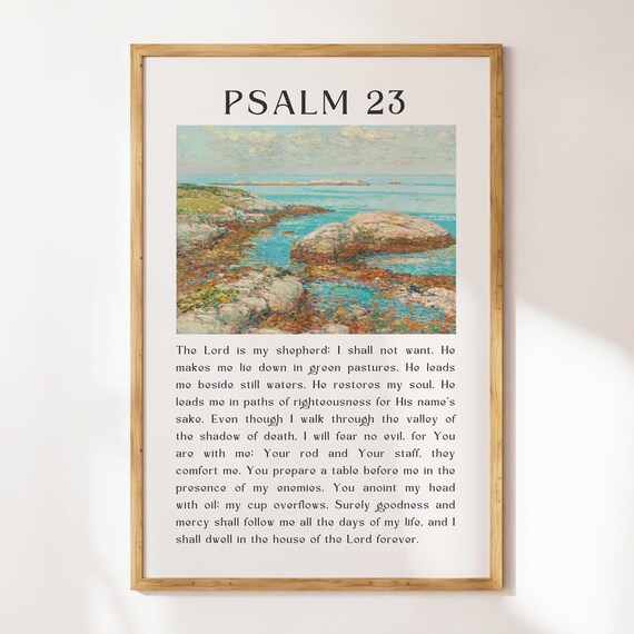 Psalm 23 The Lord Is My Shepherd Coastal Seascape Verse Poster