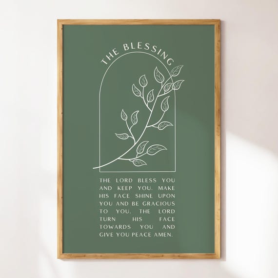 The Blessing Print Christian Wall Art Scripture Wall Art Gift Dorm Room Essentials Wall Art Trendy Apartment Housewarming Gift