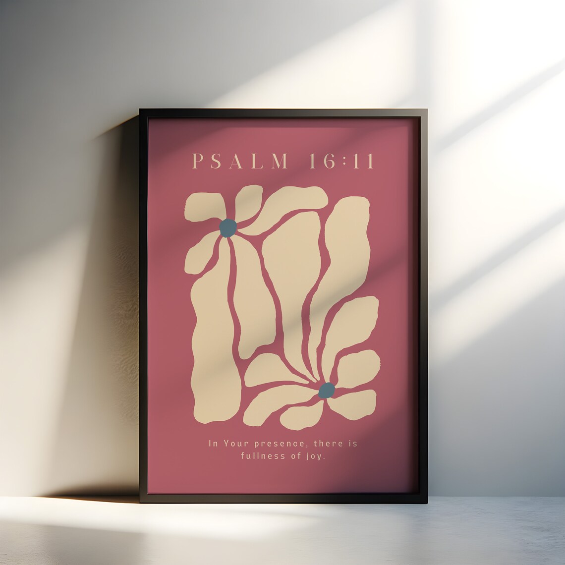 Psalm 16 11 Fullness of Joy Rose Abstract Floral Retro Christian Wall Poster - Image 3
