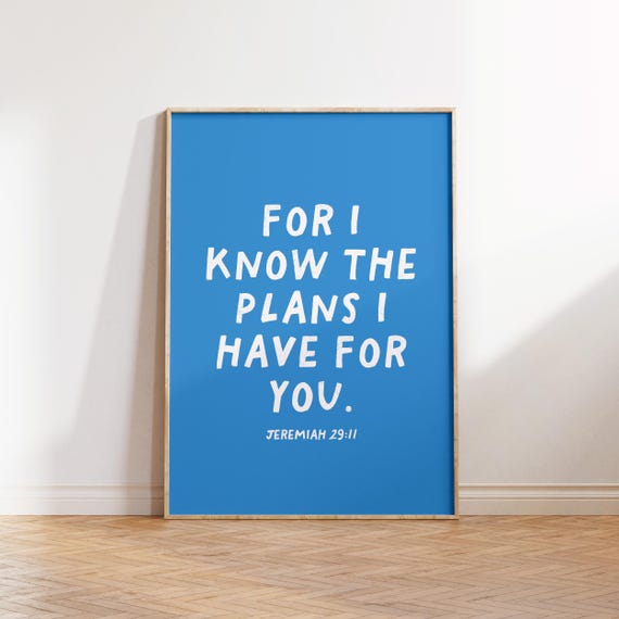 Jeremiah 2911 Christian Wall Art Bible Verse Wall Art Minimalist Christian Quote Inspirational Saying Motivational Wall Art