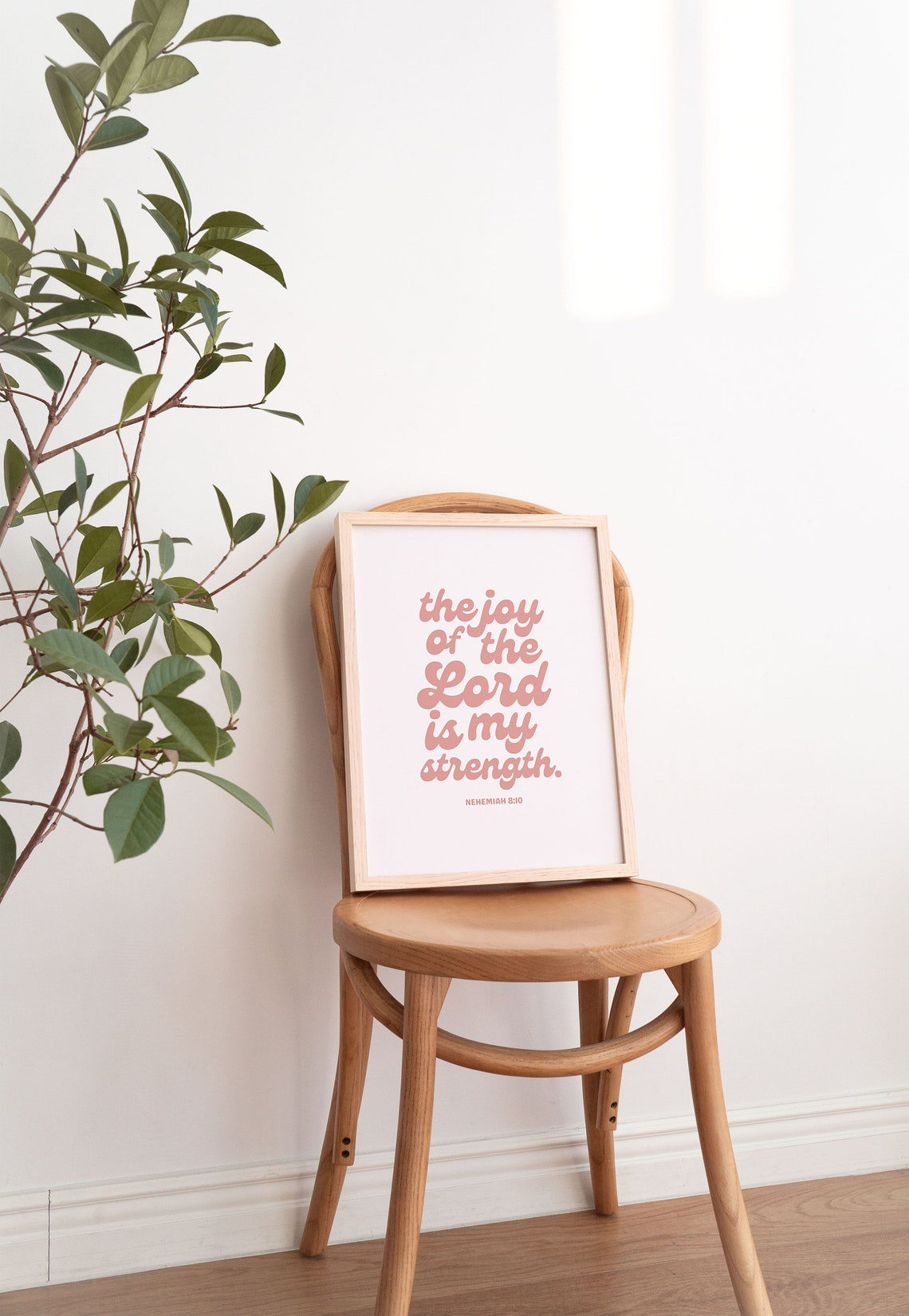 The Joy of the Lord Is My Strength Pink Retro Scripture Poster - Image 3
