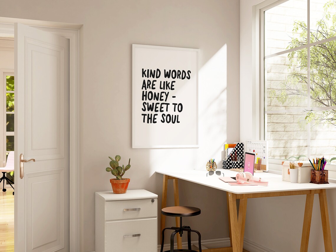 Kind Words Are Like Honey Sweet to the Soul Kitchen Art Poster - Image 3