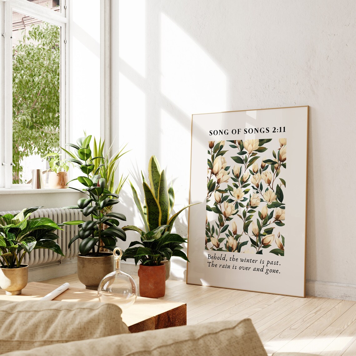 Song Of Songs 2 11 Magnolia Bloom Floral Springtime Verse Poster - Image 3