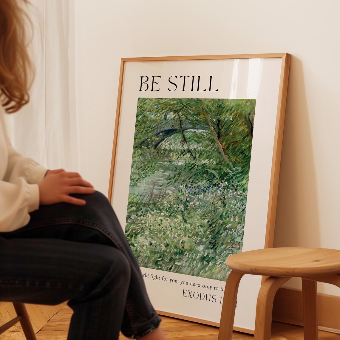 Exodus 14:14 Vintage Christian Wall Art Print - Image 4