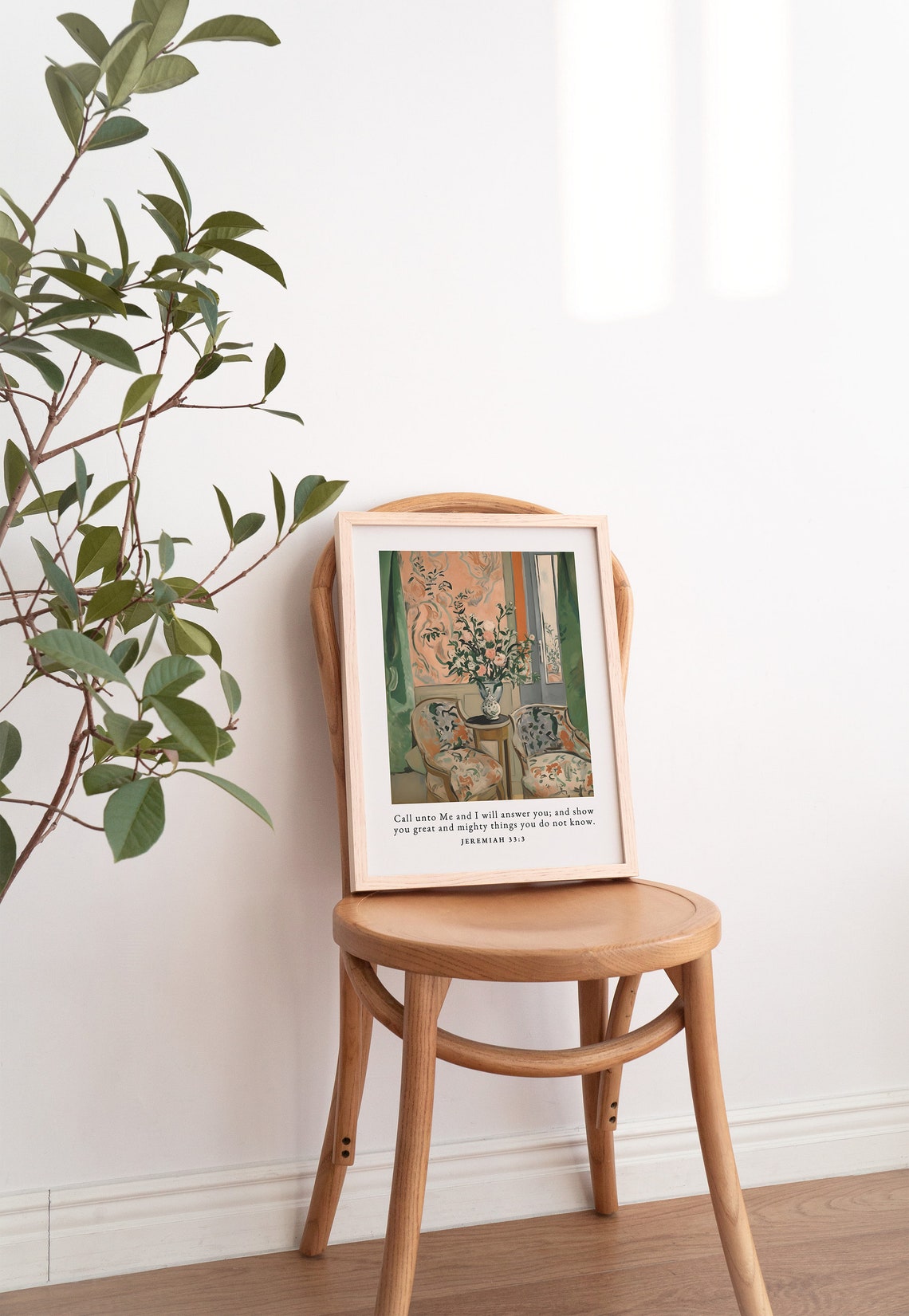 Jeremiah 33 Floral Interior Matisse Style Scripture Verse Poster - Image 4