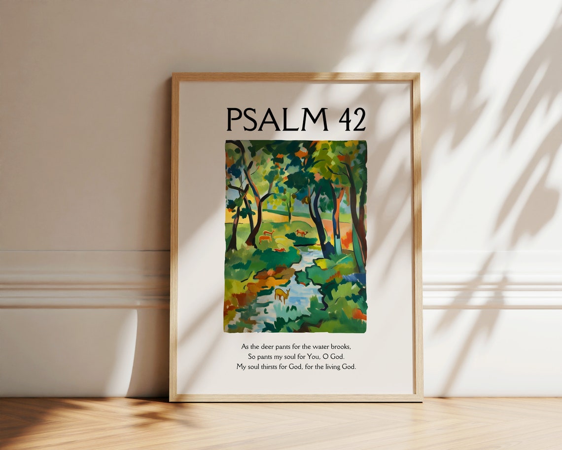 Psalm 42 As the Deer Forest Brook Matisse Scripture Verse Poster - Image 3