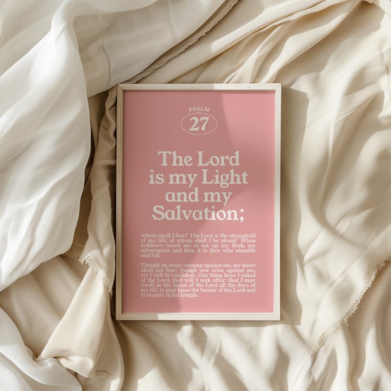Psalm 23 Christian Wall Art Minimalist Bible Verse Decor Tropical Wall Art Pink Preppy Decor Christian Quote Poster