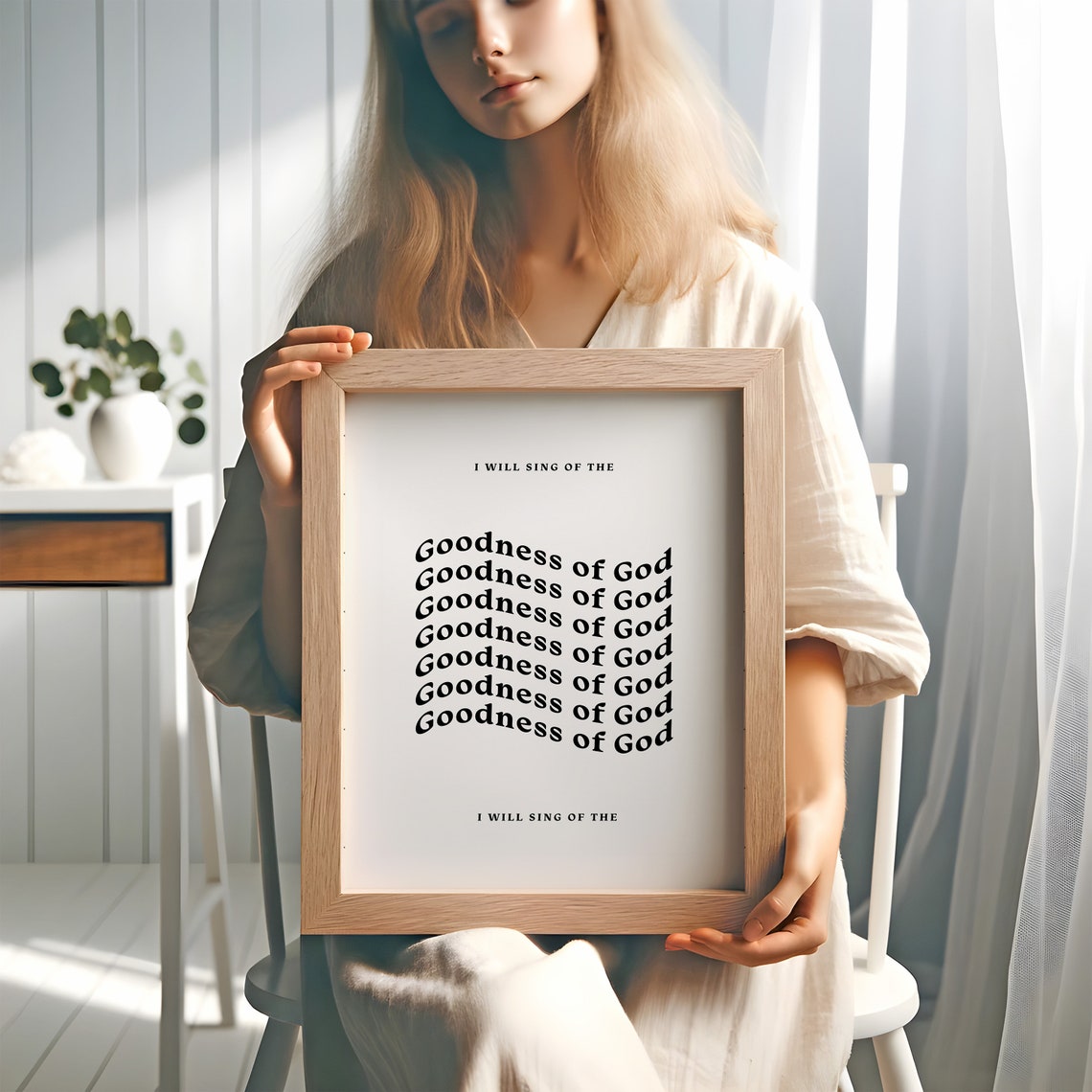 I Will Sing of the Goodness of God Wavy Retro Typography Poster - Image 4