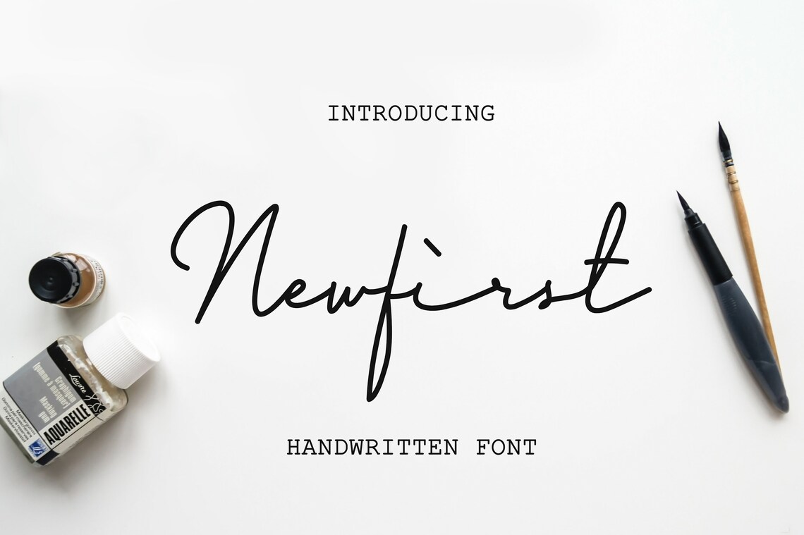 Newfirst Signature Script Font Art Print, Wedding Calligraphy