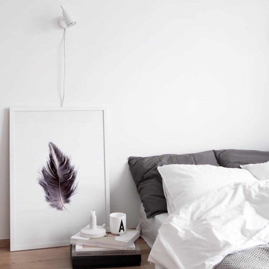 Feather Print, Scandinavian Minimalist Wall Art - Image 3