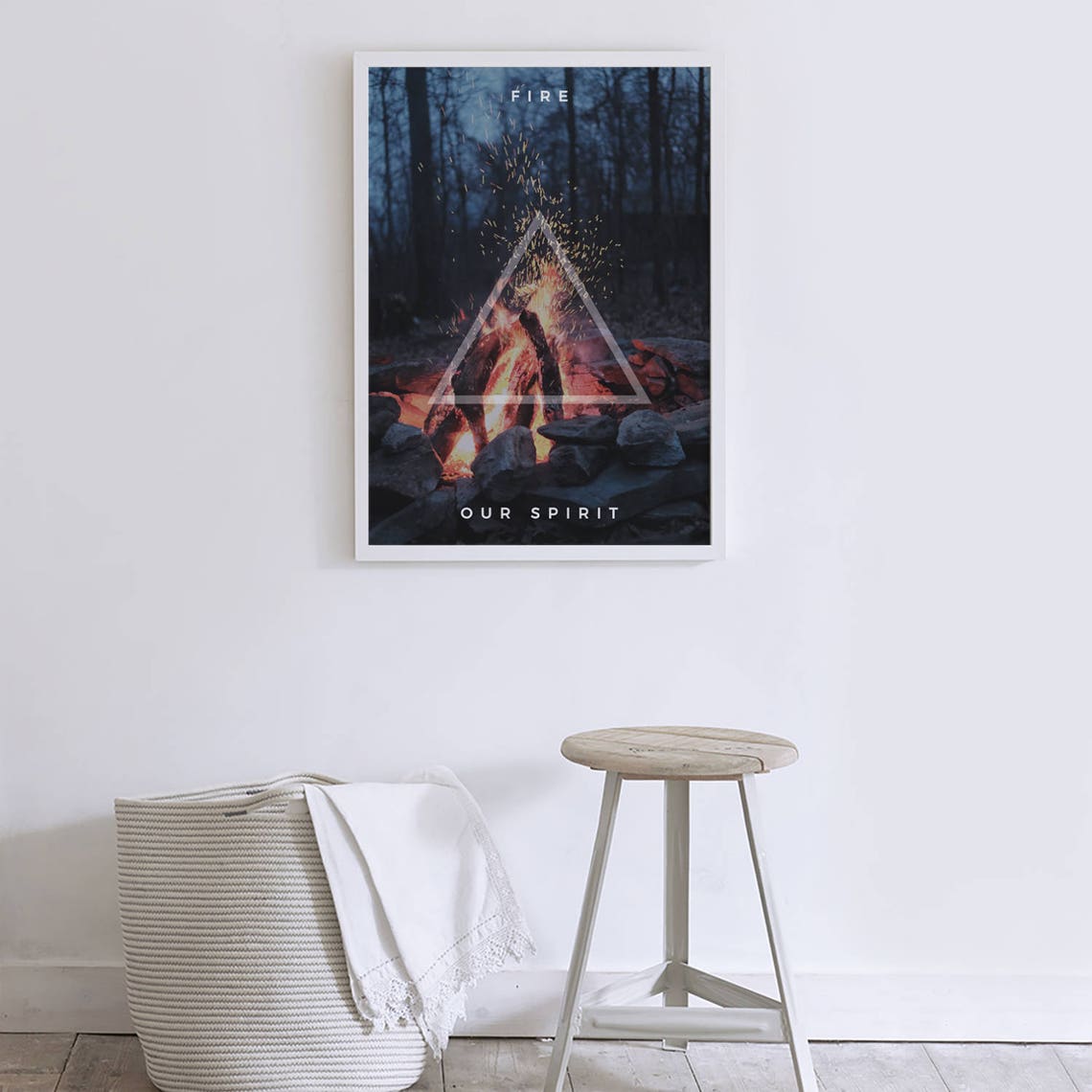 Fire Our Spirit Crackling Night Bonfire Flames Element Poster - Image 3