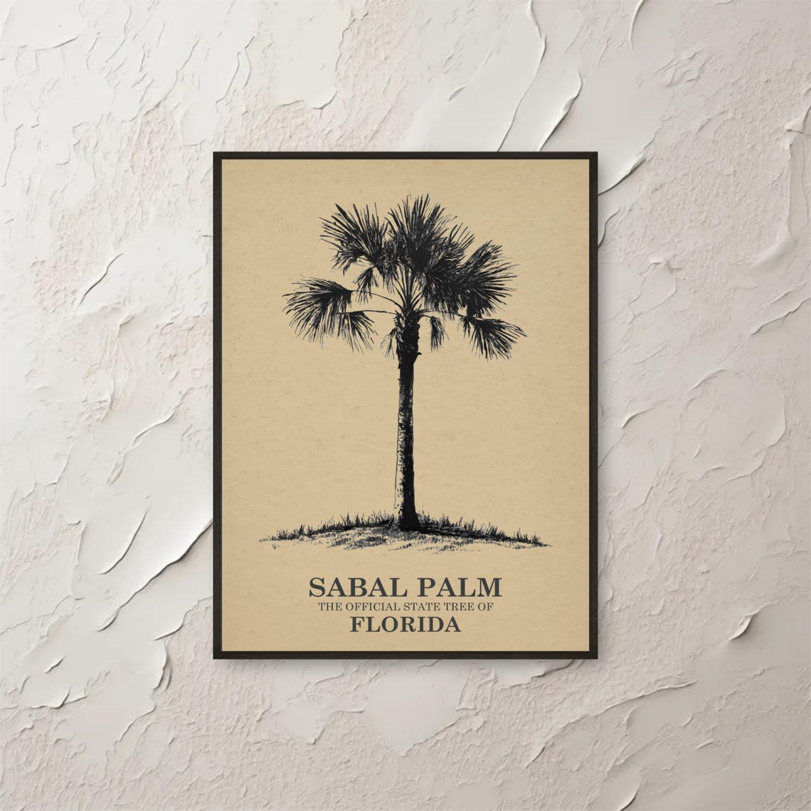 Sabal Palm Florida State Tree Vintage Botanical Illustration Poster