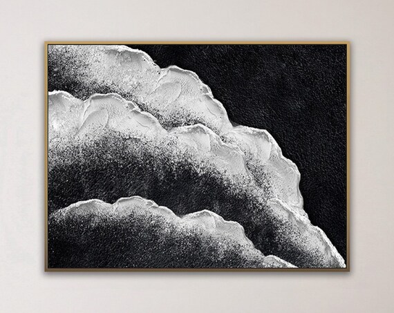 Large Black White Wall Art Black White Abstract Painting On Original Textured Art Modern Abstract Art Contemporary Wall Decor