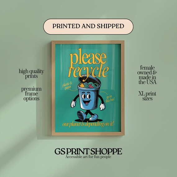 Please Recycle Our Planet Is Depending On It Eco Character Poster