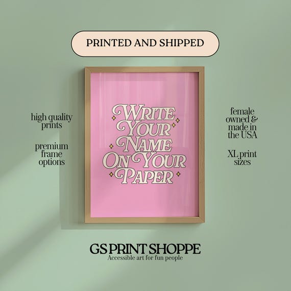 Write Your Name On Paper Vertical Art Print
