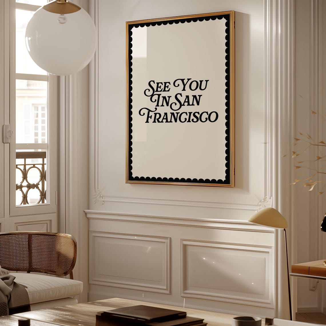 See You In San Francisco Retro Typography Cream Black Travel Poster - Image 2