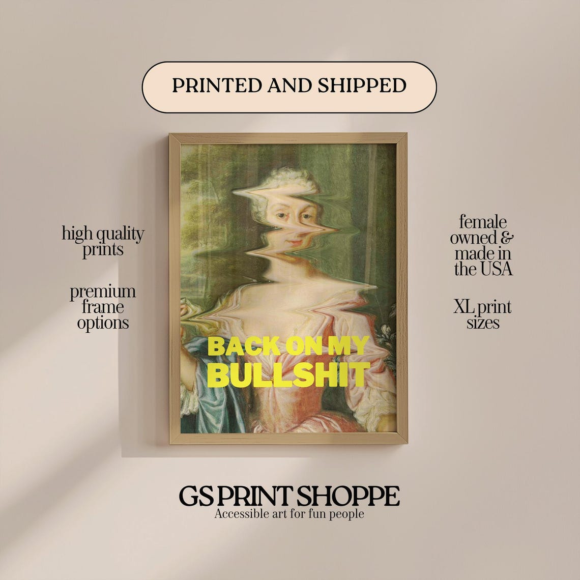 Back On My Bullshit Funny Distorted Classical Oil Portrait Poster