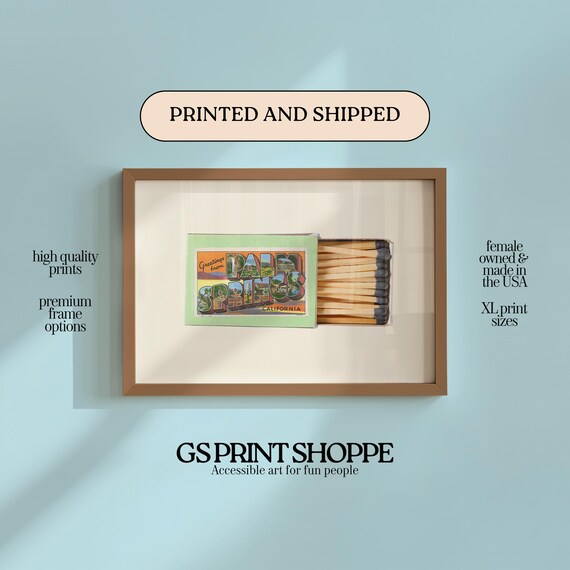 Greetings From Palm Springs California Matchbook Cover Poster