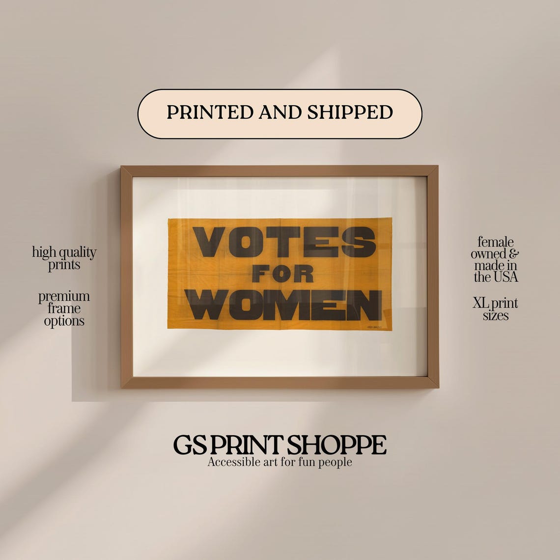 Votes For Women Suffragette Banner Vintage Feminist History Poster