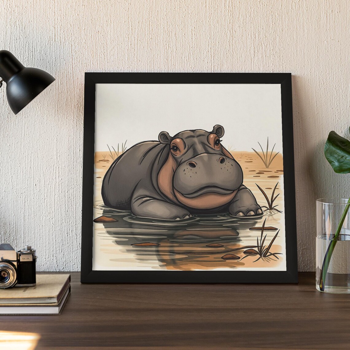 Hippo Lover Gift, Animal Poster For Kids - Image 5