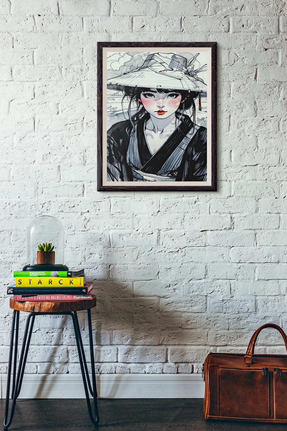 Anime Girl, Retro Manga Art Print - Image 2