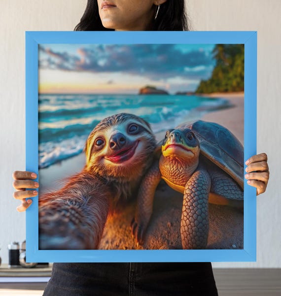 Sloth Poster Gift for Animal Lovers, Funny Nursery Decor