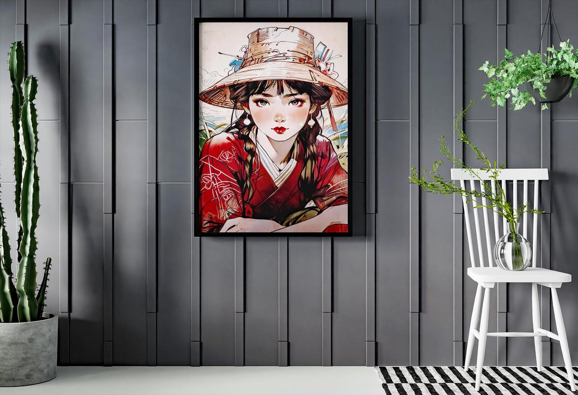 Anime Girl Retro Anime Poster, Manga Portrait - Image 3