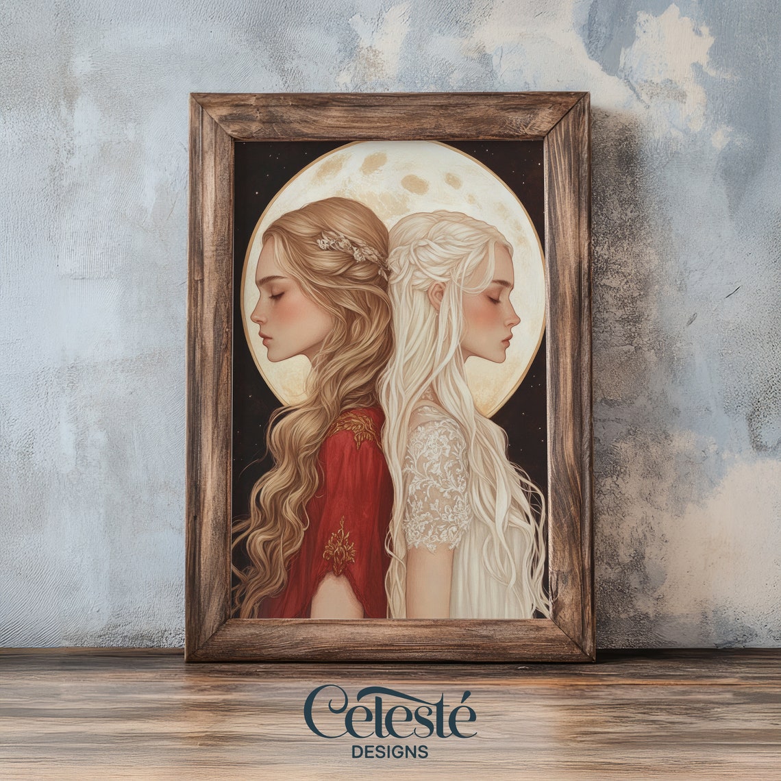Ariadne And Phaedra Greek Myth Sisters Before Full Moon Poster