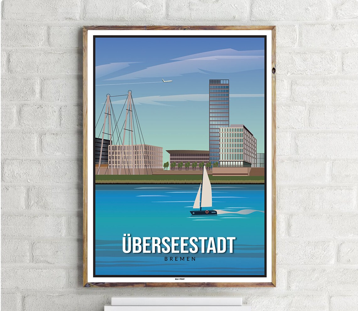 Bremen Berseestadt Vintage Travel Poster Print