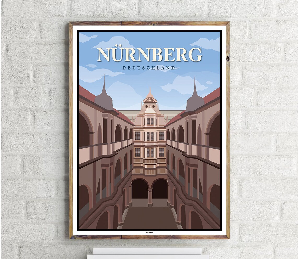 Pellerhaus Nurnberg Vintage Travel Poster