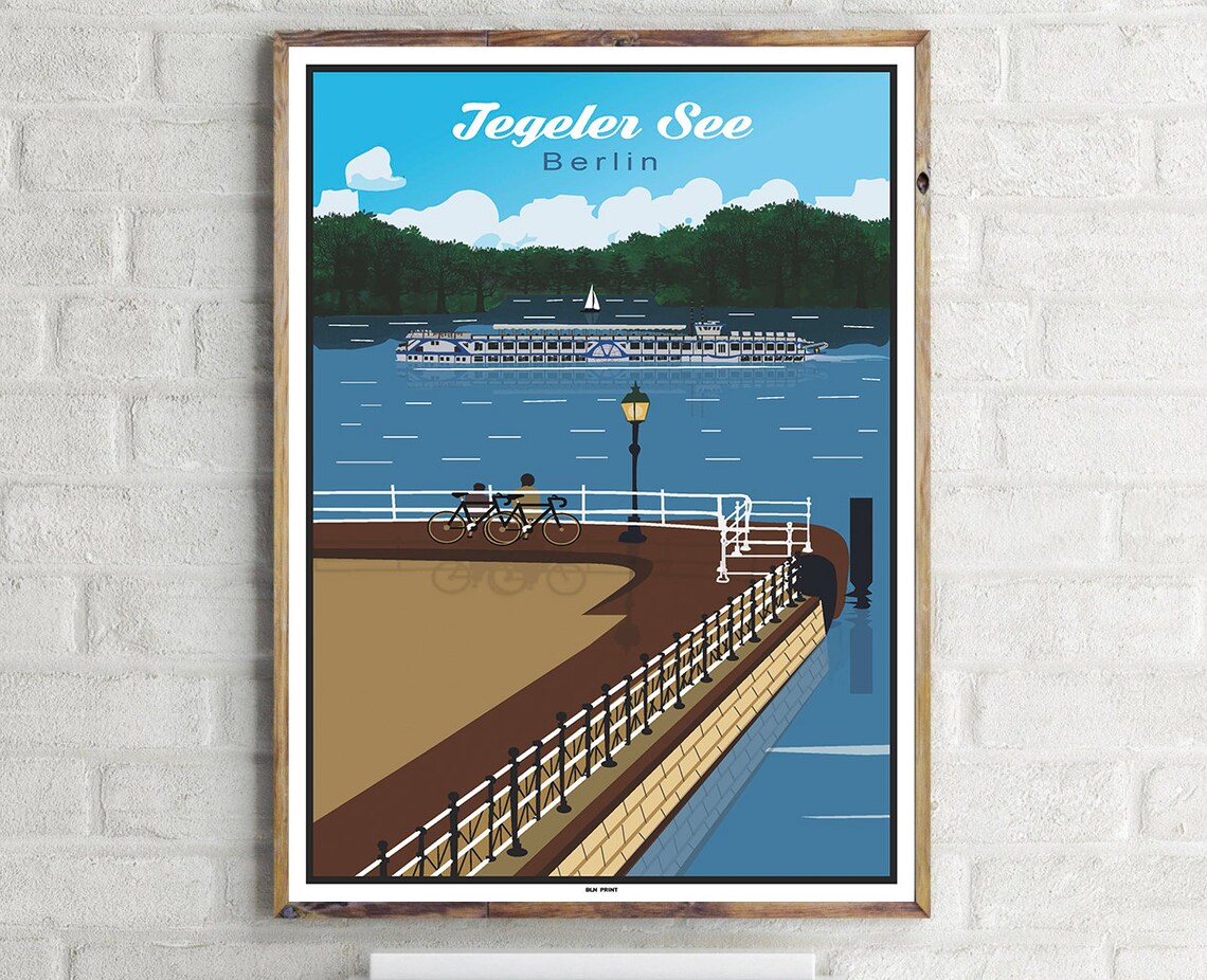 Tegeler See Vintage Travel Poster, Travel Poster