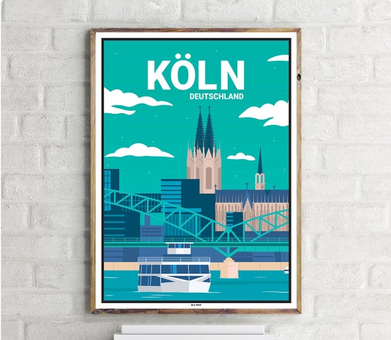 Kölner Dom Vintage Travel Poster, Cologne