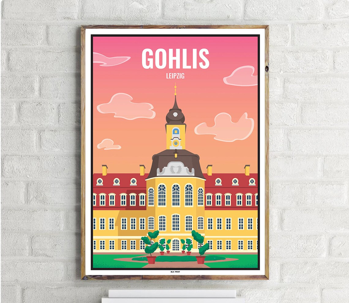 Leipzig Gohlis Vintage Travel Poster, Travel Poster