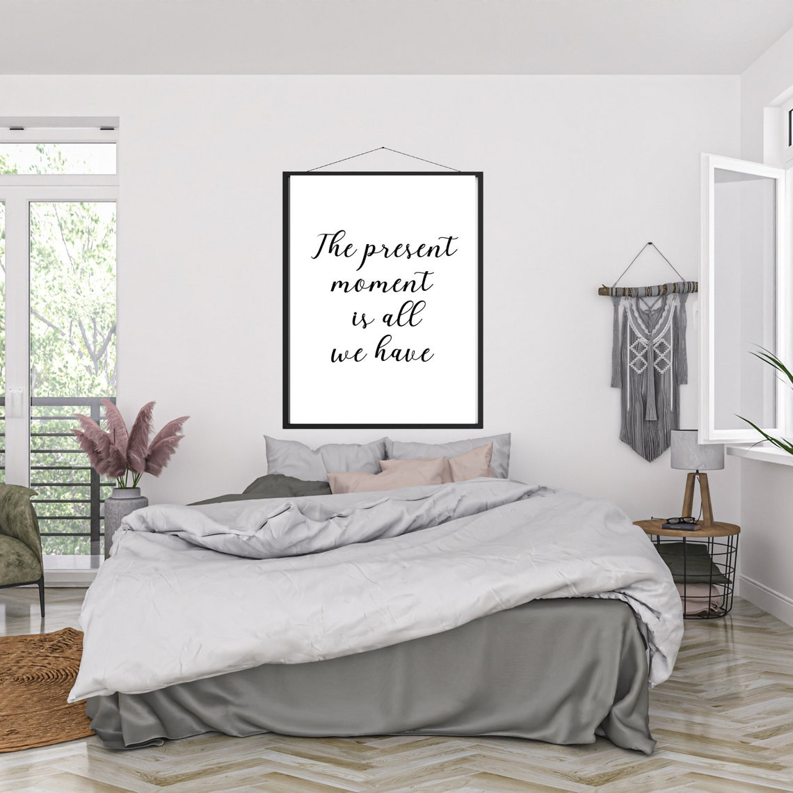 The Present Moment Is All We Have Calligraphy Mindfulness Quote Poster - Image 4