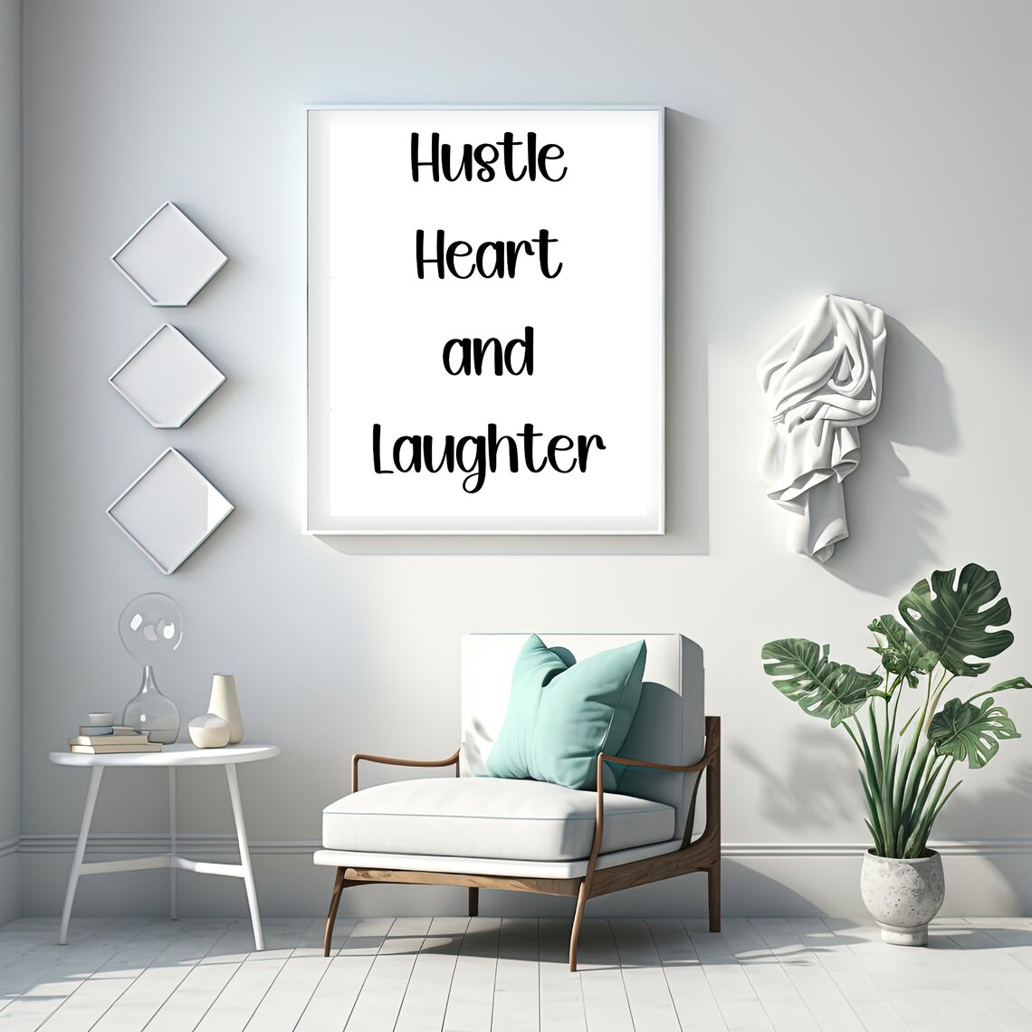 Hustle Heart And Laughter, Motivational Art Print - Image 3