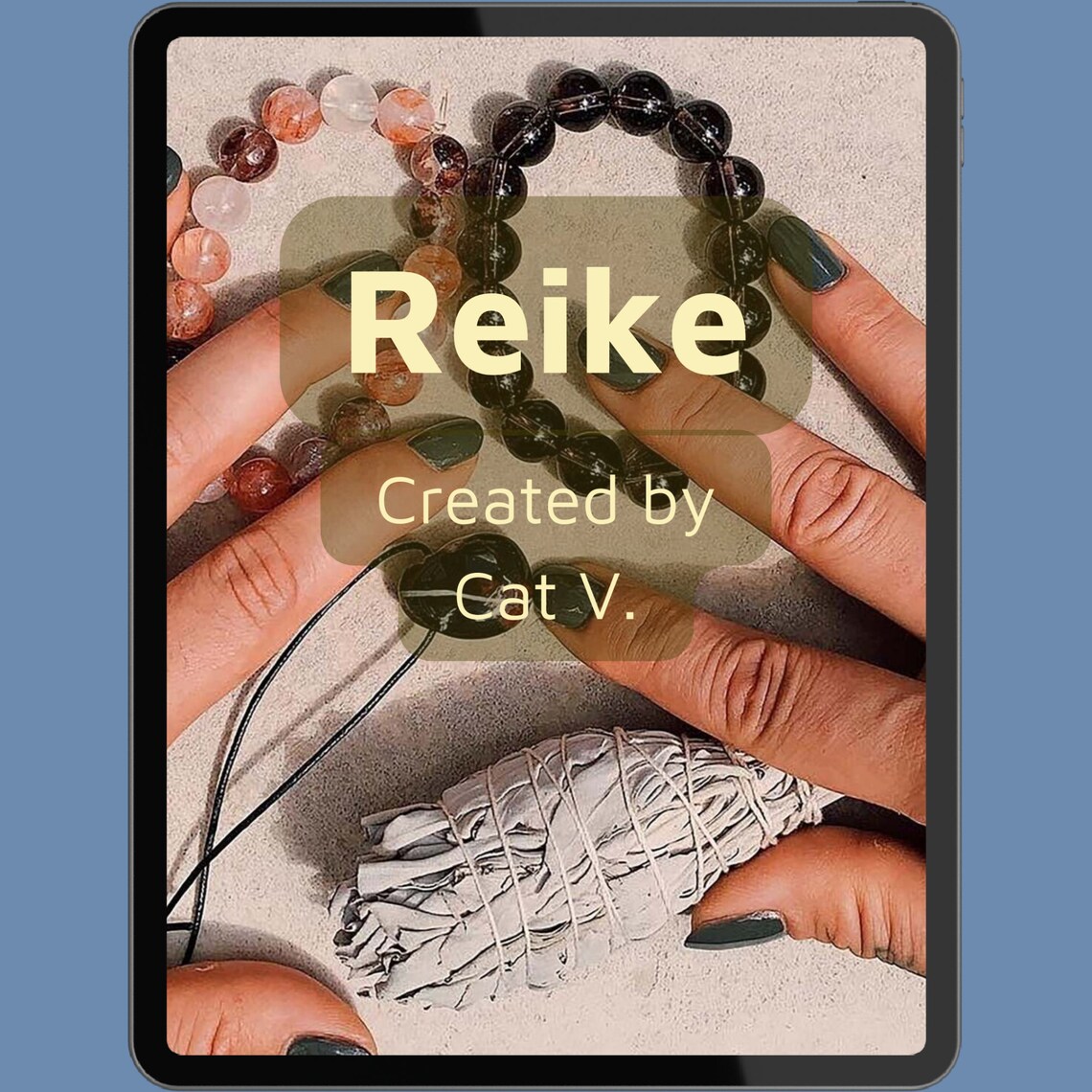 Reike Created By Cat V Crystal Healing Guidebook Cover Art Print Digital - Image 2