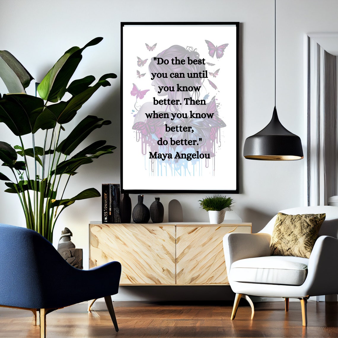 Maya Angelou Do The Best You Can Butterfly Quote Inspirational Poster - Image 4