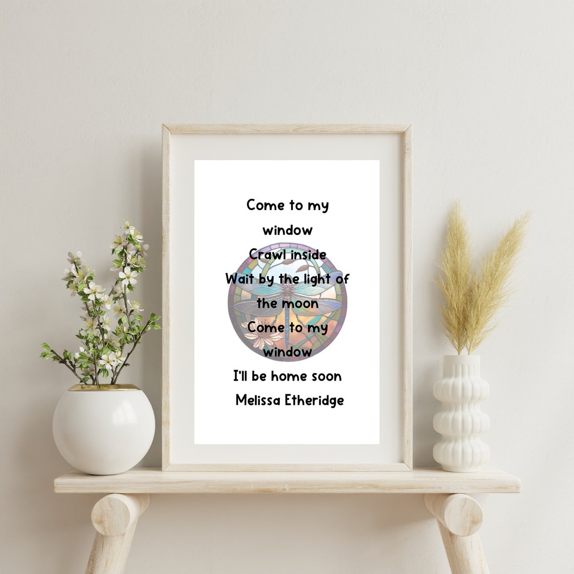 Come To My Window Melissa Etheridge Song Lyrics Dragonfly Wall Poster - Image 4