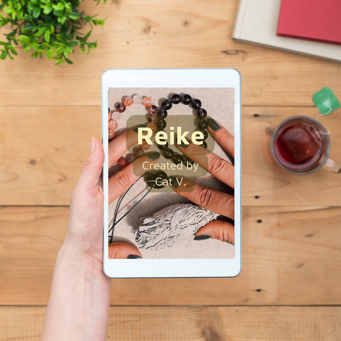 Reike Created By Cat V Crystal Healing Guidebook Cover Art Print Digital