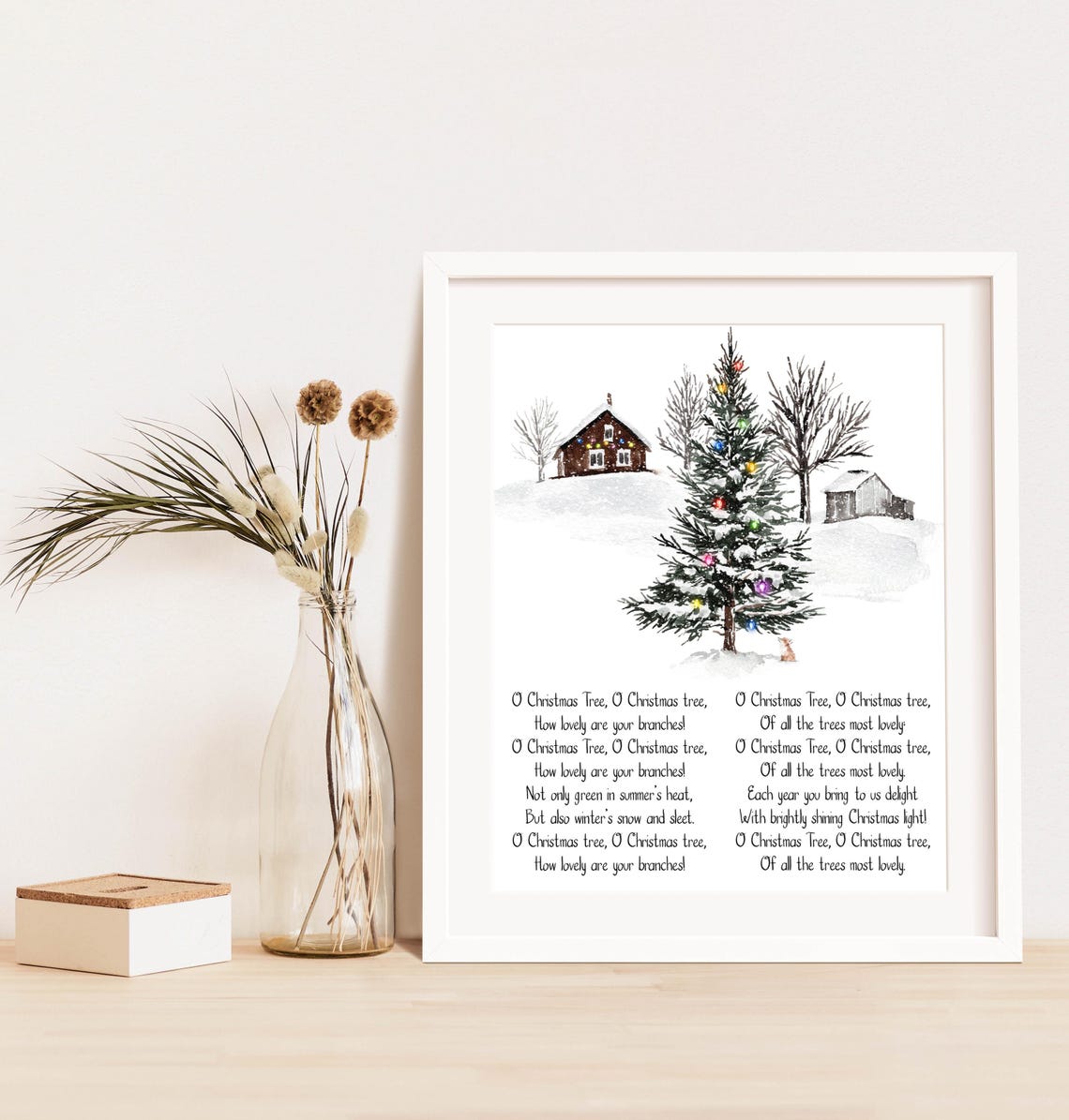 O Christmas Tree Christmas Song Sign 5x7 8x10 11x14 16x20 Farmhouse Holiday Music Print Christmas Carol Diy Decor Winter Print - Image 3