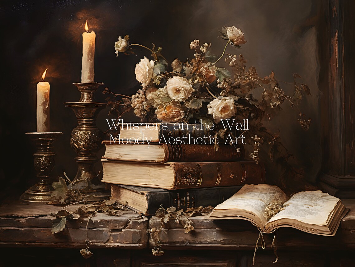 Rustic Dark Academia Smut Books Art Print - Image 4