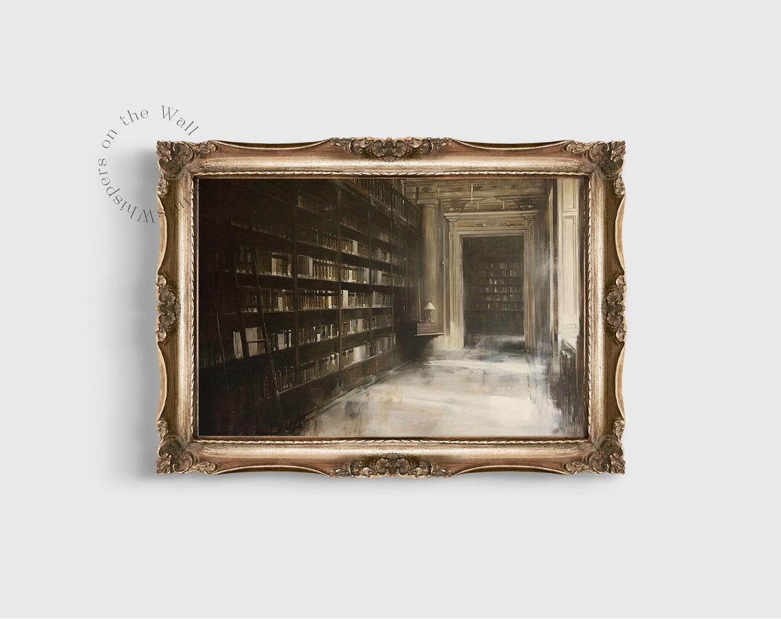 Moody Dark Academia Library Print Book Still Life Wall Art Vintage Bookish Decor - Image 4