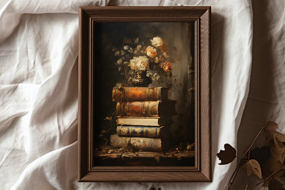 Romantic Academia Book Still Life Art Print - Image 6